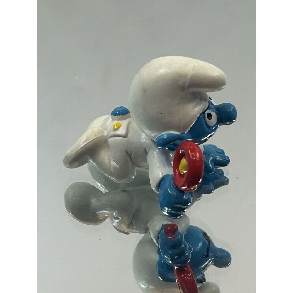 Smurfs Baby Smurf White Pajamas Rattle Vintage Figure  Toy Peyo Figurine‎ - Picture 2 of 5